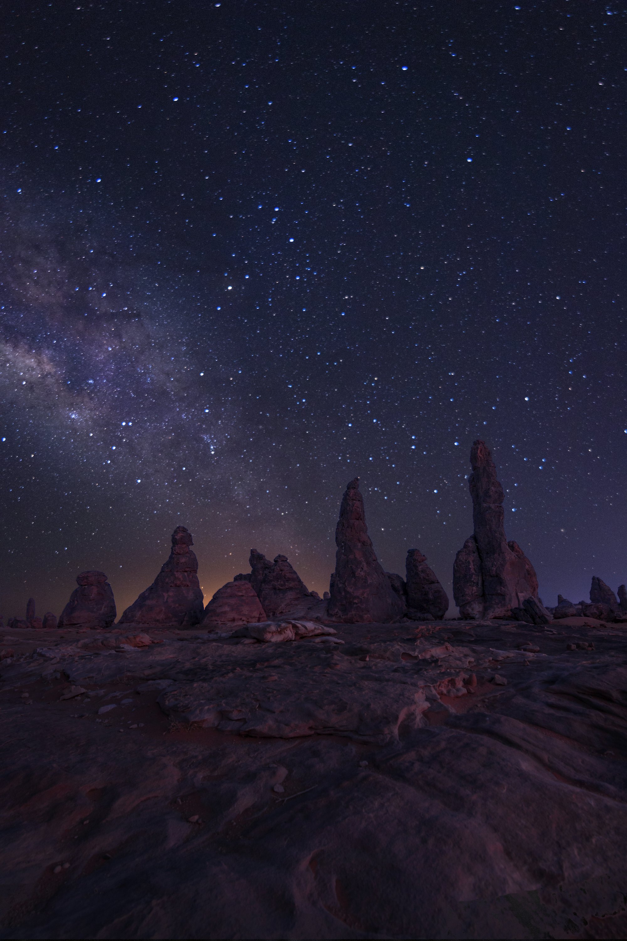 AlUla rock formations beneath the Milky Way